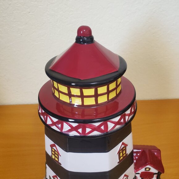 Lighthouse & Lighthouse Keeper’s Cottage Cookie Jar, 12” No Cracks Chips - Picture 5 of 13